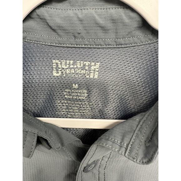 Duluth Trading Co Fishing Shirt Blue Mens Medium Vented Long Sleeve Button Down - Picture 3 of 5